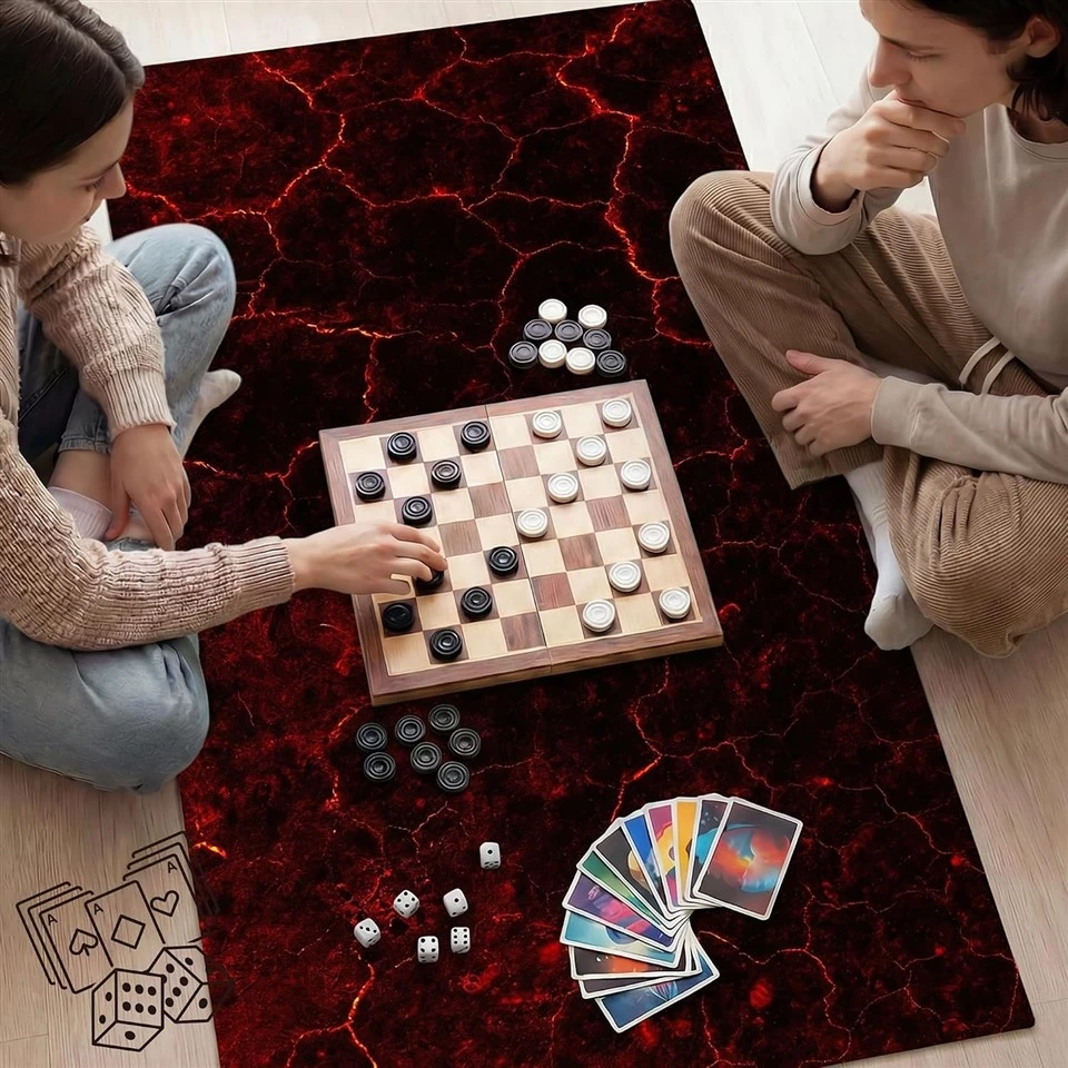 Waterproof Neoprene Large Gaming Playmat 31 X 55 Inches, Portable Board Game Table Cover, Multiuse Mat For Mahjong, Poker, Card Games, Tile Games, Dominoes And Tabletop RPGs, Volcanic Red suppliers